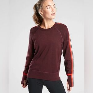 Athleta canyon colorblock merino wool blend women’s sweater XS extra small